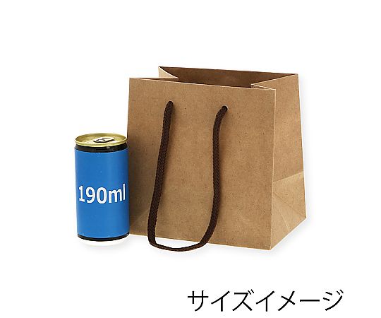 手提げ紙袋　カラーチャームバッグ　クラフト　10枚 横から見たクラフト紙製の手提げ袋が並べられた様子