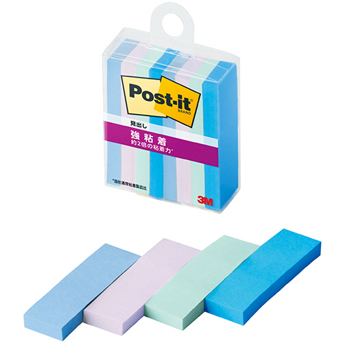 ﾎﾟｽﾄ･ｲｯﾄ 強粘着見出し ﾏﾙﾁｶﾗｰ2 50×15mm 4色 1ｾｯﾄ(80冊:8冊×10ﾊﾟｯｸ)画像