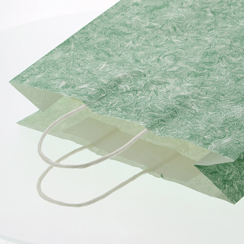 仏事用やギフト用に！幅と高さがほぼ正方形の和風デザイン入り手提げ紙袋