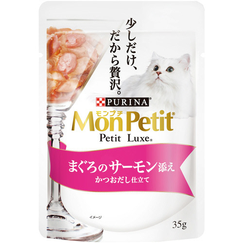ﾓﾝﾌﾟﾁ ﾌﾟﾁﾘｭｸｽﾊﾟｳﾁ まぐろのｻｰﾓﾝ添え 35g 1ｾｯﾄ(12ﾊﾟｯｸ)画像