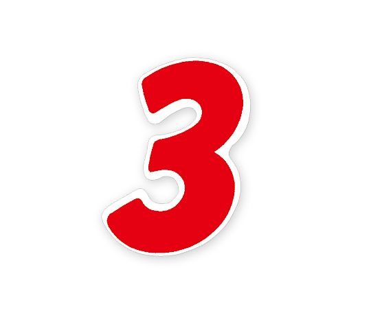 HEIKO Nナンバーセルフ(シール) S 3 赤 64片画像