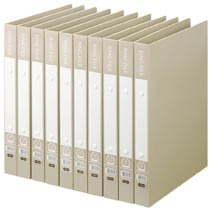 ﾘﾝｸﾞﾌｧｲﾙ A4ﾀﾃ 2穴 200枚 ﾘﾝｸﾞ内径25mm背幅30mmｸﾞﾚｰ 1ｾｯﾄ(10冊)画像