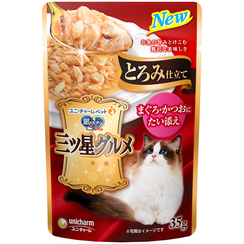 銀のｽﾌﾟｰﾝ三ﾂ星ｸﾞﾙﾒﾊﾟｳﾁ とろみ仕立 まぐろかつおたい 35g 1ｾｯﾄ(16ﾊﾟｯｸ)画像