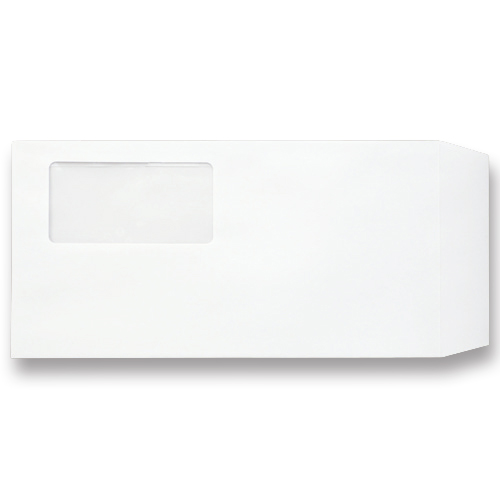 窓付封筒 裏地紋なし 長3 ﾃｰﾌﾟのりなし 80g ﾎﾜｲﾄ(窓:ﾌｨﾙﾑ) 1ｹｰｽ(1000枚)画像