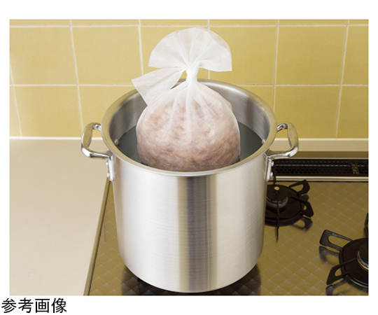 不織布ダシ袋 ヒモ付き 中 1ケース(100枚×10袋入) ヒモ付きで整然とパッケージされた不織布の袋が並ぶ様子