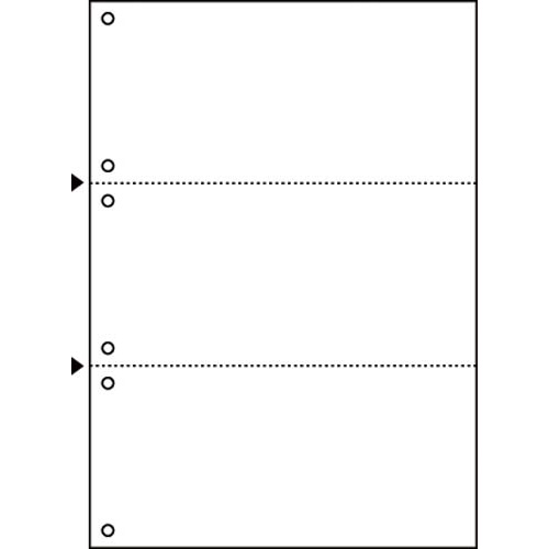 マルチプリンタ帳票　Ａ４　白紙３面６穴　１００枚画像
