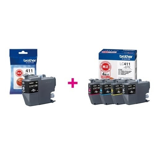 純正インク　ＬＣ４１１　黒１色＋４色パック画像