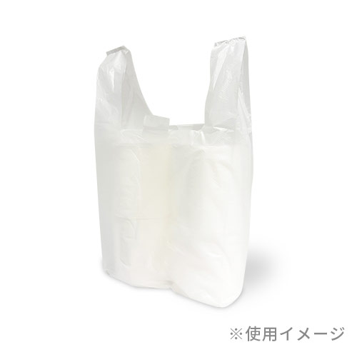 【特別価格】 レジ袋 ハンガータイプ M 関東20号｜関西35号 白いプラスチックハンガーに複数の透明レジ袋が掛かって連なっている様子