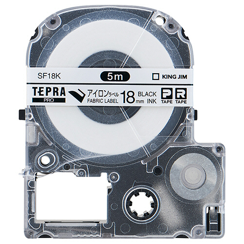 ﾃﾌﾟﾗ PRO ﾃｰﾌﾟｶｰﾄﾘｯｼﾞ ｱｲﾛﾝﾗﾍﾞﾙ 18mm 黒文字 1個画像