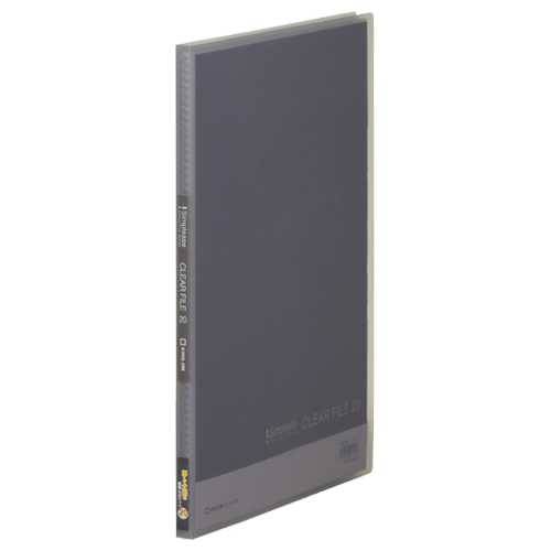 ｼﾝﾌﾟﾘｰｽﾞ ｸﾘｱｰﾌｧｲﾙ(透明) A4ﾀﾃ 20ﾎﾟｹｯﾄ 背幅12mm ｸﾞﾚｰ 1ｾｯﾄ(10冊)画像