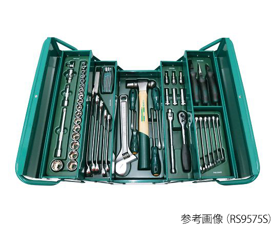 工具75点セット　SATA　3/8"（9.5mm）タイプ アソートされた多様な工具が整然と揃った状態