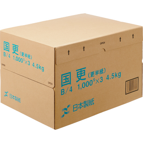 国更(更紙・わら半紙)　B4T目　48.4g/m2　1箱(3000枚:1000枚×3冊)画像