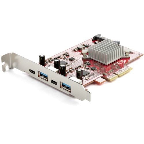 4ポートUSB　PCI　Expressインターフェースカード　レッド　1個