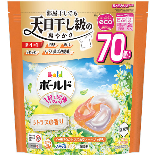 ﾎﾞｰﾙﾄﾞ ｼﾞｪﾙﾎﾞｰﾙ4D 心弾けるｼﾄﾗｽ&ｳﾞｧｰﾍﾞﾅ 詰替 超ﾒｶﾞｼﾞｬﾝﾎﾞ 1ﾊﾟｯｸ(70個)画像