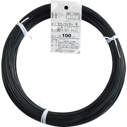 カラーワイヤー　黒　#16(1.6mm)　1Kg巻　1巻画像