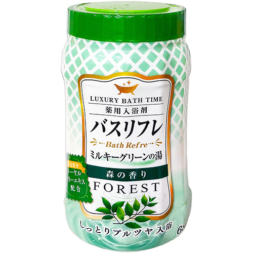 薬用入浴剤ﾊﾞｽﾘﾌﾚ ﾐﾙｷｰｸﾞﾘｰﾝの湯 森の香り 本体 680g 1本画像