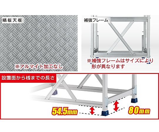 300x600mm/0.25m 作業台(一段) 角度を変えて撮影された作業台の表面、緑がかったデザインで清潔感がある様子。