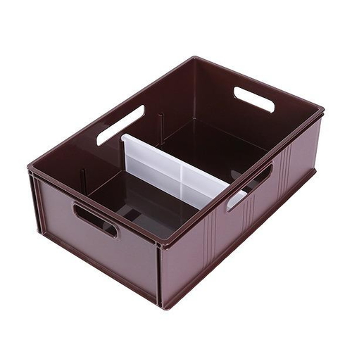収納 収納ボックス キューBOX ワイド浅型 収納ケース ブラウン画像