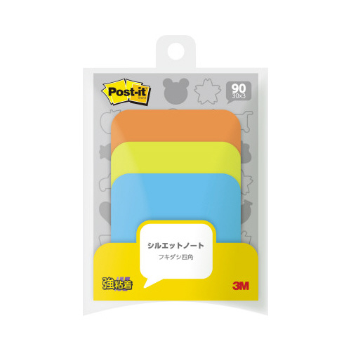 シルエットノート強粘着吹き出し四角Ｘ１０画像