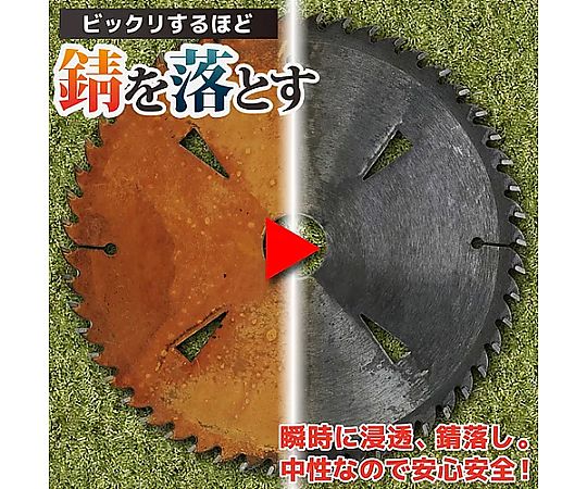 250g 錆取り(泡) 泡状の液体が満たされた透明な容器の正面
