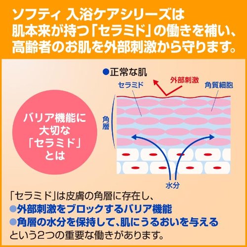 【介護/医療】リンスインシャンプー リンスインシャンプー ソフティ リンスインシャンプー 2L 花王 パッケージが正面を向き、クリアなラベルが見える状態