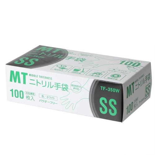 MTニトリル手袋中厚手ホワイトSS