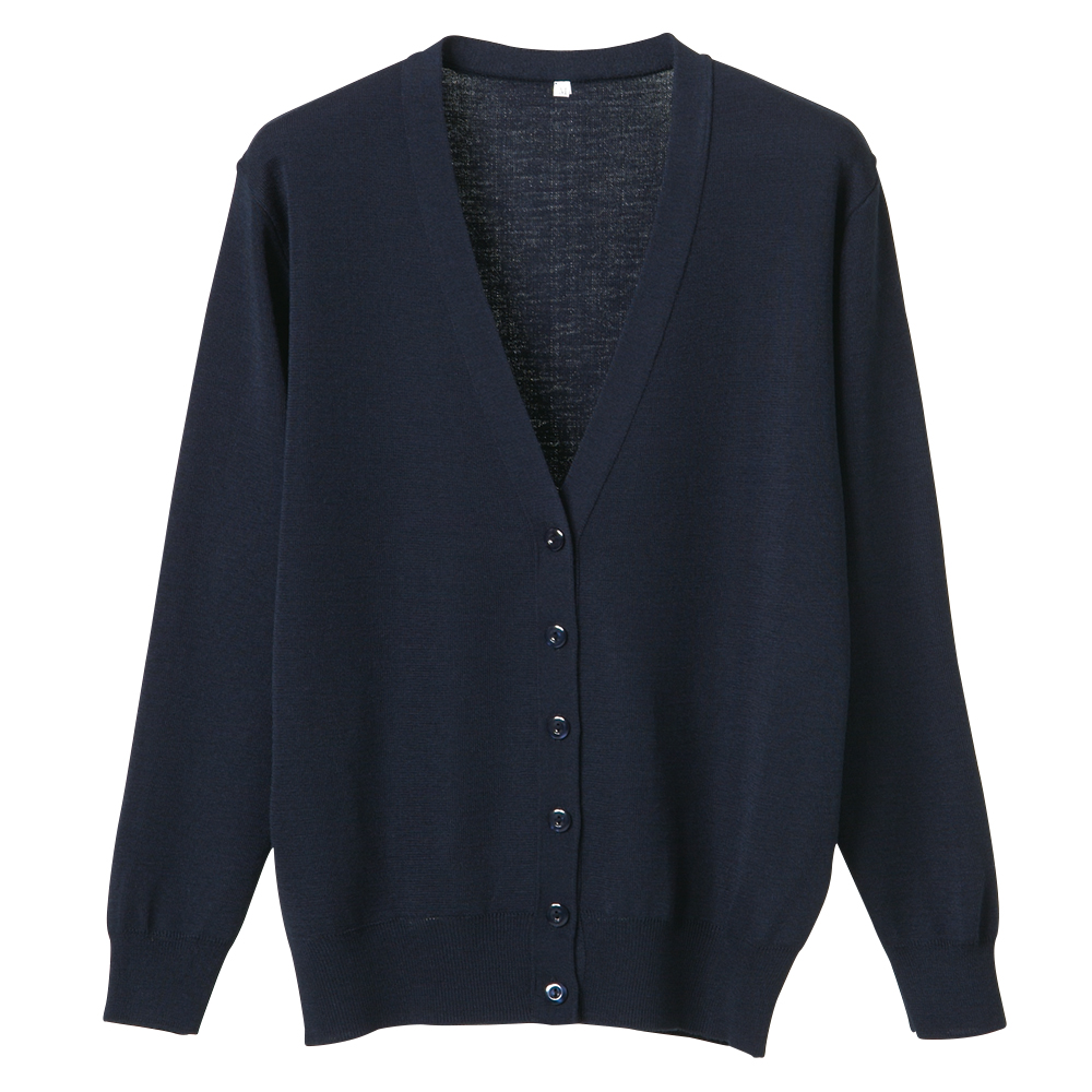 抗ピル長袖カーディガン　濃紺　M画像