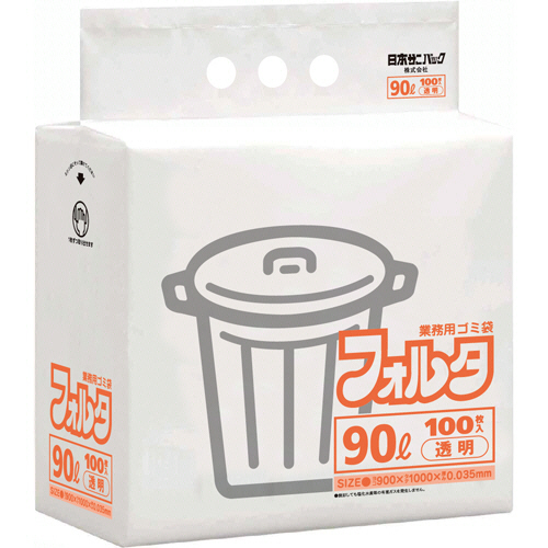 環優包装ﾌｫﾙﾀ 透明 90L 薄口0.035mm 1ﾊﾟｯｸ(100枚)画像