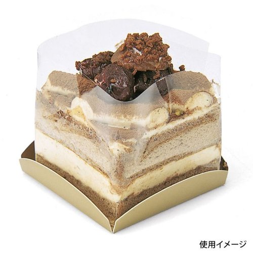 ケーキトレー CP-101 ケーキプレート 正方形(ゴールド) 天満紙器 [ケース販売]