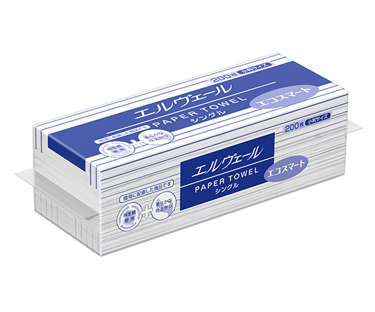 エルヴェール ペーパータオルエコスマート シングル 小判 200枚画像