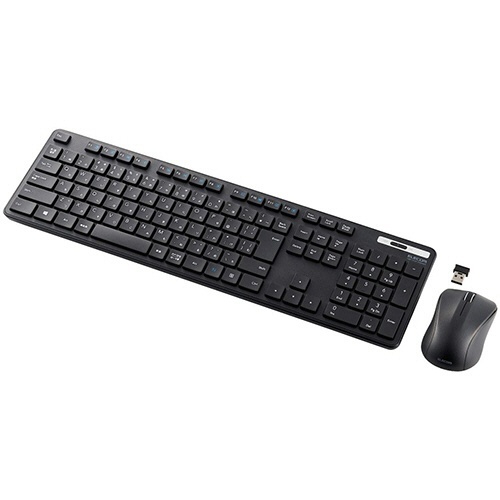 抗菌　無線薄型フルキーボード&マウス　ブラック　1セット