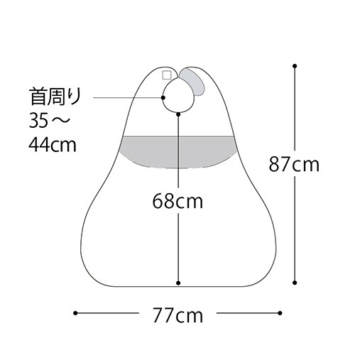 ディナーエプロン(ポケット付き)　小花ブルー　1枚 淡い小花模様が施されたエプロンの全体像、ポケットが前面に見える状態