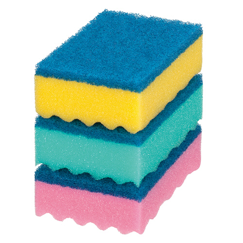 ｷｸﾛﾝﾌﾟﾛ ｽﾎﾟﾝｼﾞたわしﾊｰﾄﾞ ｶﾗｰｱｿｰﾄ 1ﾊﾟｯｸ(3個)