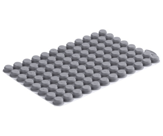 96well format用Push Cap 96well プレート一体型 灰色 1パック（40マット入）画像