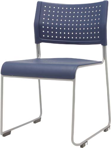 スタッキングチェア　背座樹脂ブルー１２脚セット