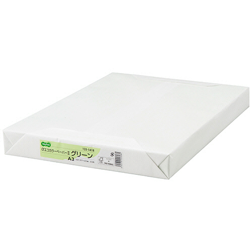 αｴｺｶﾗｰﾍﾟｰﾊﾟｰII A3 ｸﾞﾘｰﾝ 1冊(500枚)画像