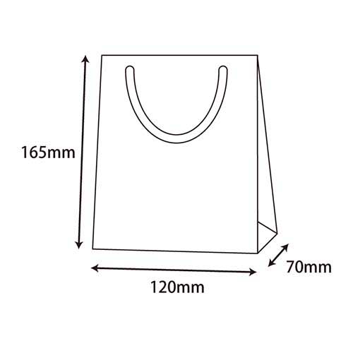 おしゃれなツヤあり仕様で、白の手提げ紙袋