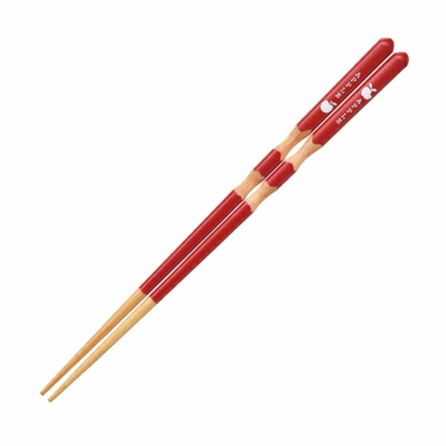 箸 21cm りんご 天然木 木製 レッド画像