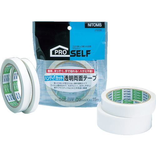 ﾊﾝﾃﾞｨｶｯﾄ透明両面ﾃｰﾌﾟ20 1巻画像