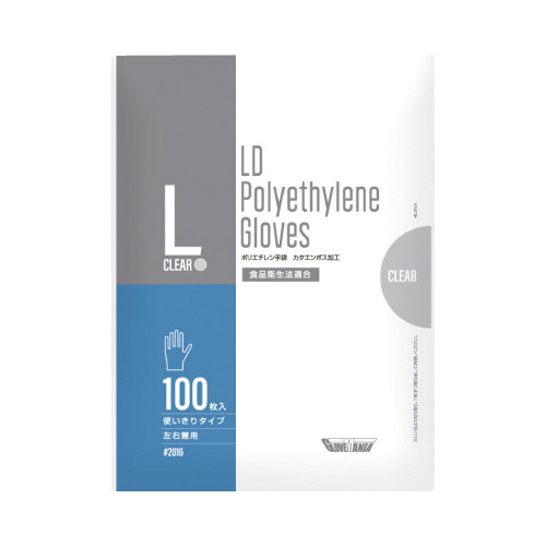 ポリエチレン手袋　カタエンボス　Ｌ　１００枚入画像