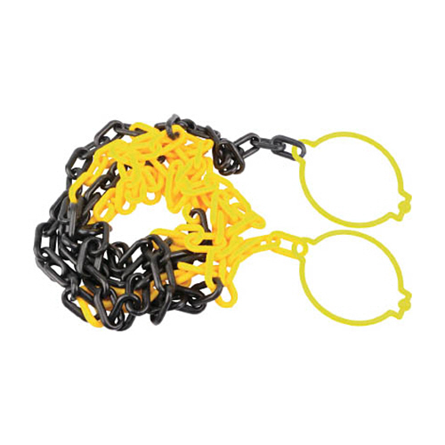 ﾌﾟﾗﾁｪｰﾝ(ｺｰﾝﾘﾝｸﾞ付) 黄/黒 6mm×2m 1本画像