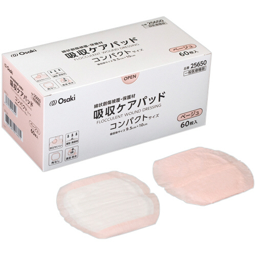 吸収ｹｱﾊﾟｯﾄﾞ ｺﾝﾊﾟｸﾄｻｲｽﾞ ﾍﾞｰｼﾞｭ 1箱(60枚)