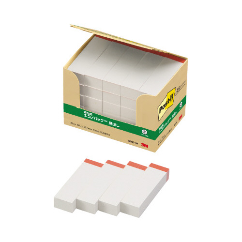 ポストイット　再生紙見出し　５０×１５　赤帯２５冊画像