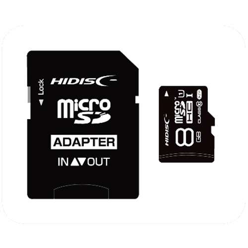 microSDHCｶｰﾄﾞ 8GB class10 UHS-I対応 SD変換ｱﾀﾞﾌﾟﾀｰ付き 1枚画像