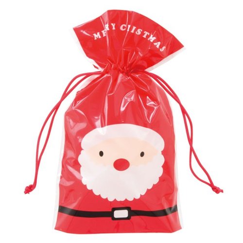袋 クリスマスハッピーサンタアンドスノーマン 巾着バッグ-4(20枚) ヘッズ画像