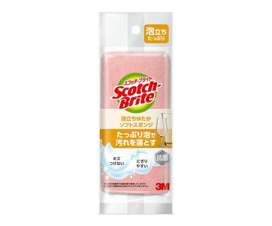 スコッチ・ブライト™泡立ちゆたかソフトスポンジWS-77KP ピンク 1箱（30個）画像