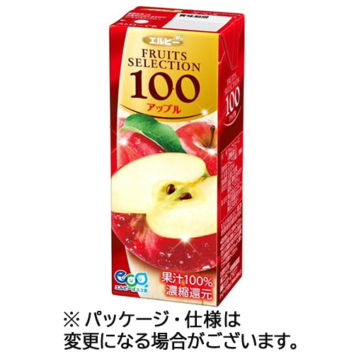 ﾌﾙｰﾂｾﾚｸｼｮﾝ ｱｯﾌﾟﾙ100 200mL 紙ﾊﾟｯｸ 1ｾｯﾄ(72本:24本×3ｹｰｽ)画像