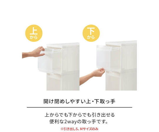 FV スキピタストッカー ワイド3段 S-030W 上段と中段に分かれた収納スペースがある斜めからの視点