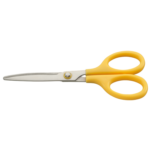 ｺﾝﾊﾟｸﾄはさみ 刃先先丸 刃渡り65mm ｲｴﾛｰ 1ｾｯﾄ(10本)画像