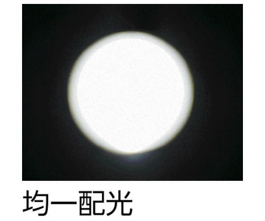 充電式高輝度LEDライト 光を放つ充電式ライトが正面から見える状態